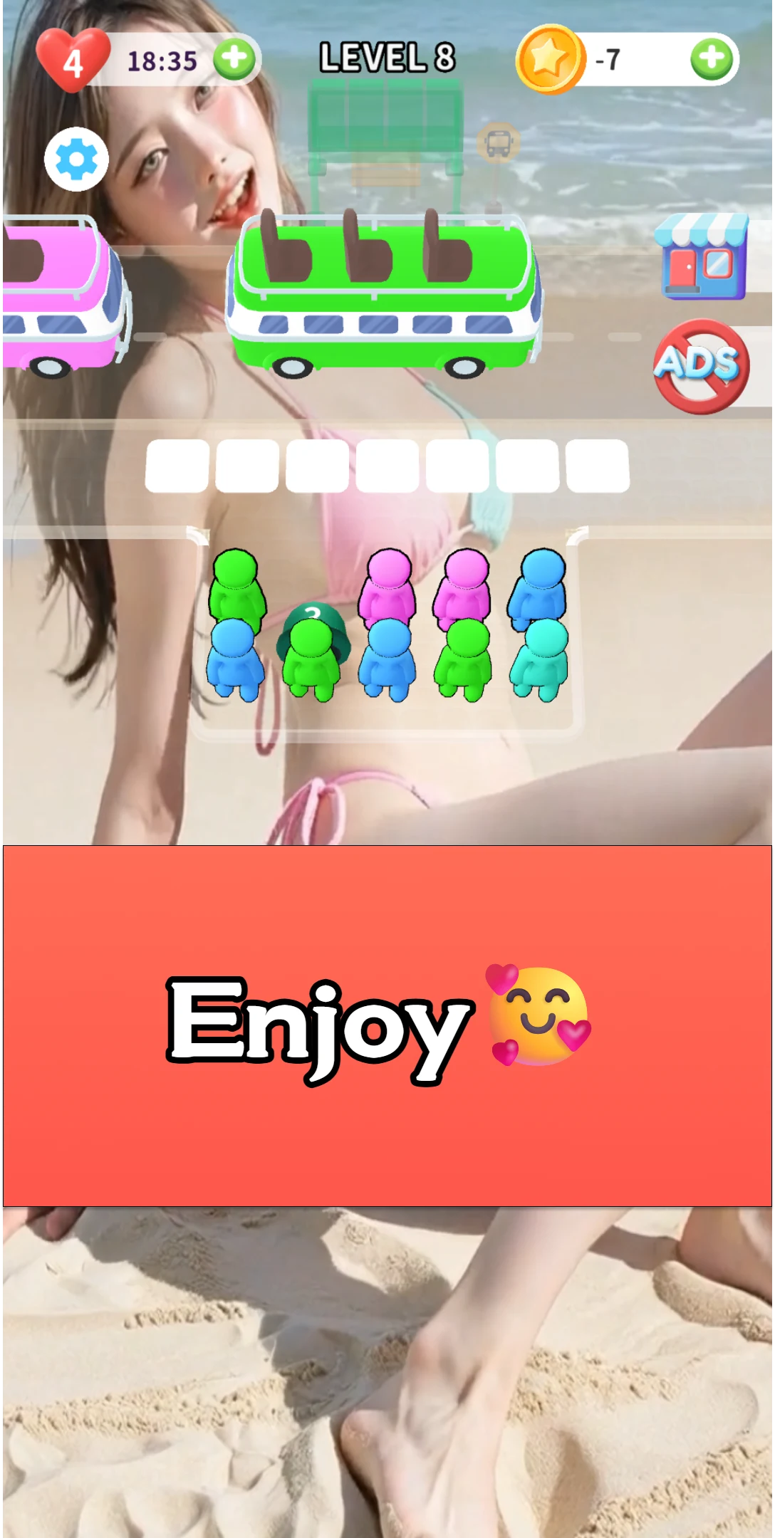 Sexy Girl Bus Puzzle Game screenshot