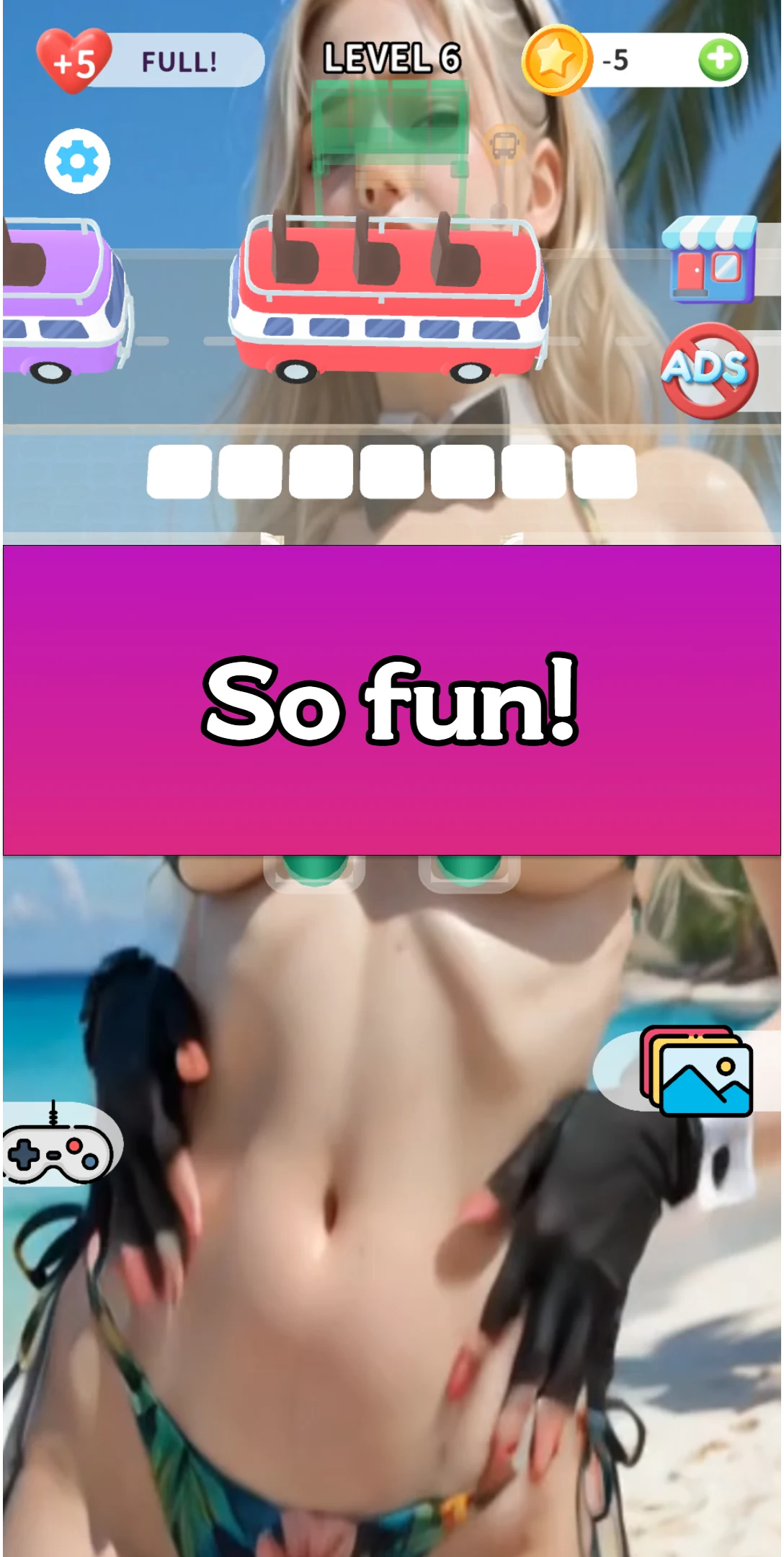 Sexy Girl Bus Puzzle Game screenshot